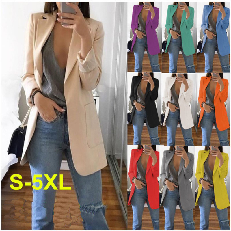 Plus size blazer roupas femininas casual cardigan outono inverno casaco sólido grande casaco lapela jaqueta graça moda exterior wear
