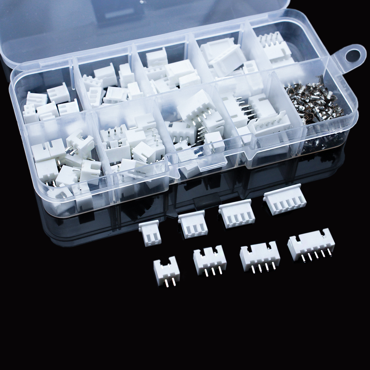 230 pièces 2/3/4/5p 2.54mm Kit de bornes à broches mâles et femelles boîtier en-tête de broche JST XH-2.54 adaptateur de connecteurs à 4 valeurs