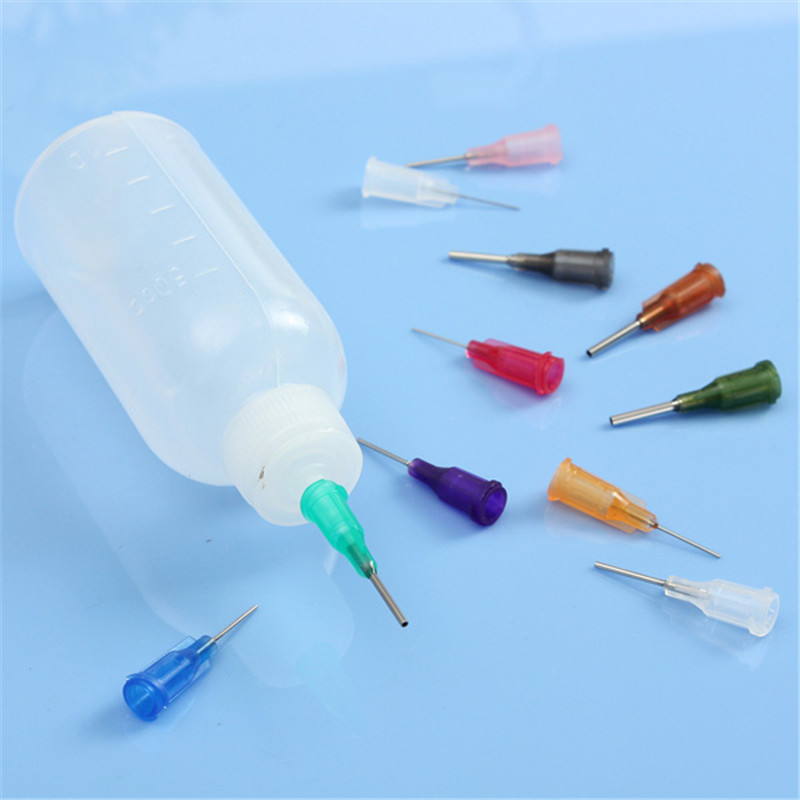 30Ml/50Ml Plastic Vloeibare Spuitfles Met Naald Voor Hars Soldeer Flux Pasta Alcohol Lijm Dispenser Druppel + Naald Accessoires
