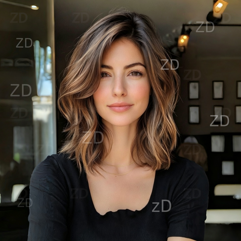Peruca de cabelo humano 100% com ondas corporais castanhas suaves de 14 polegadas, densidade 180, base de seda 5x5, peruca frontal de renda, com baby hair pré-arrancado.