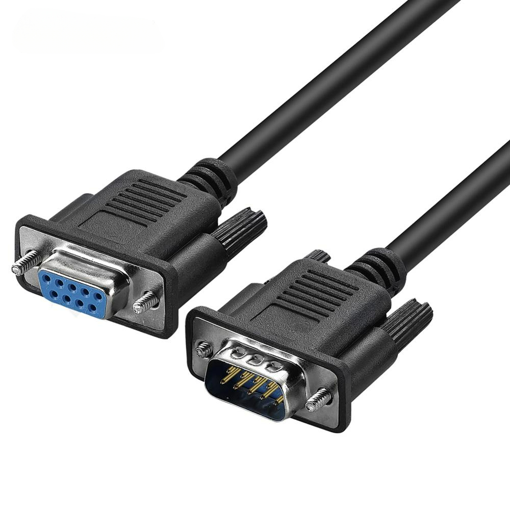 DB9 9Pin Serial RS232 Extension Cable Male Female 1.5m 3m 5m 10m Black OD5.0