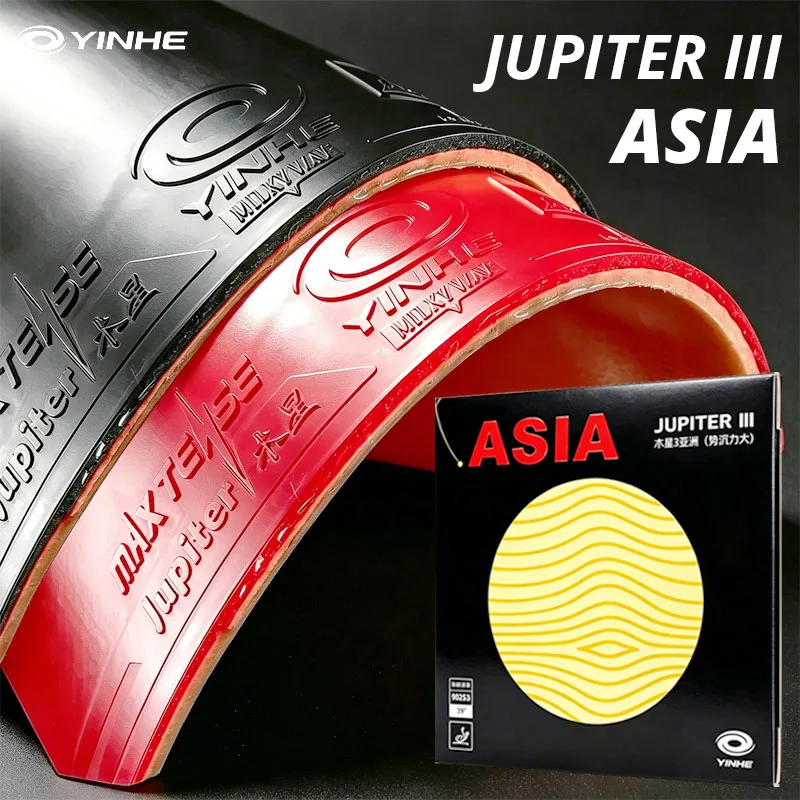Borracha de Tênis de Mesa YINHE Jupiter 3 Asia Aprovada pela ITTF com Esponja Densa Pré-Tuneada 37-40 °