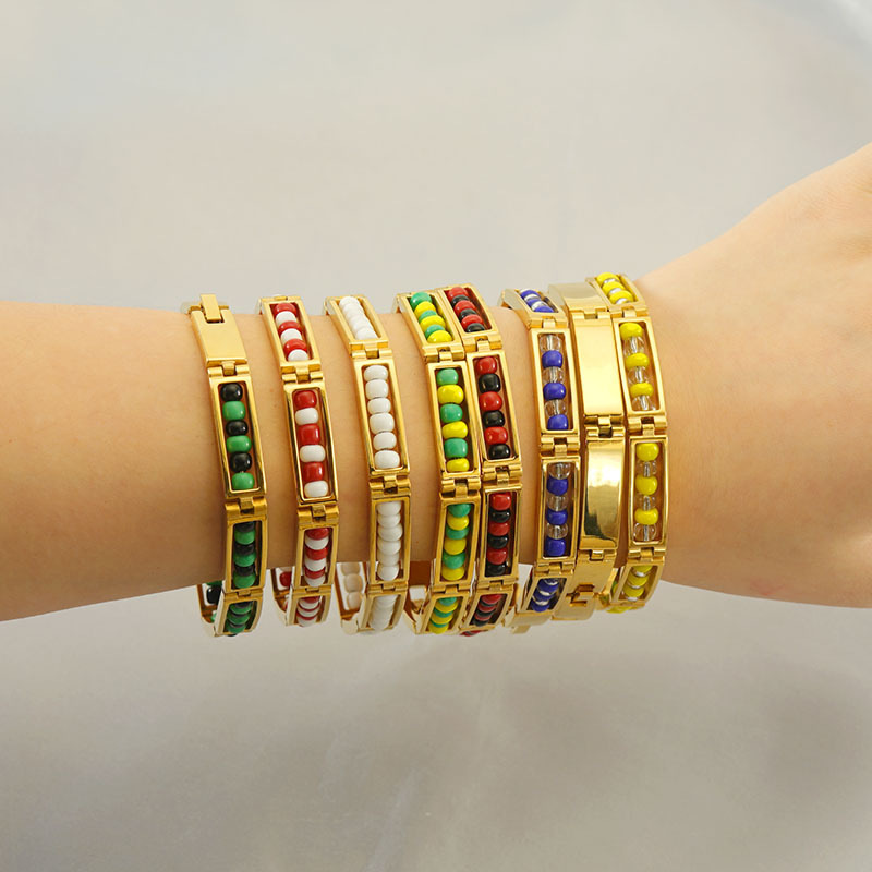 G & d nova chegada de aço inoxidável ourla oshun santeria pulseira mix contas babalawo pulseira para mulher/homem proteção jewerly presente