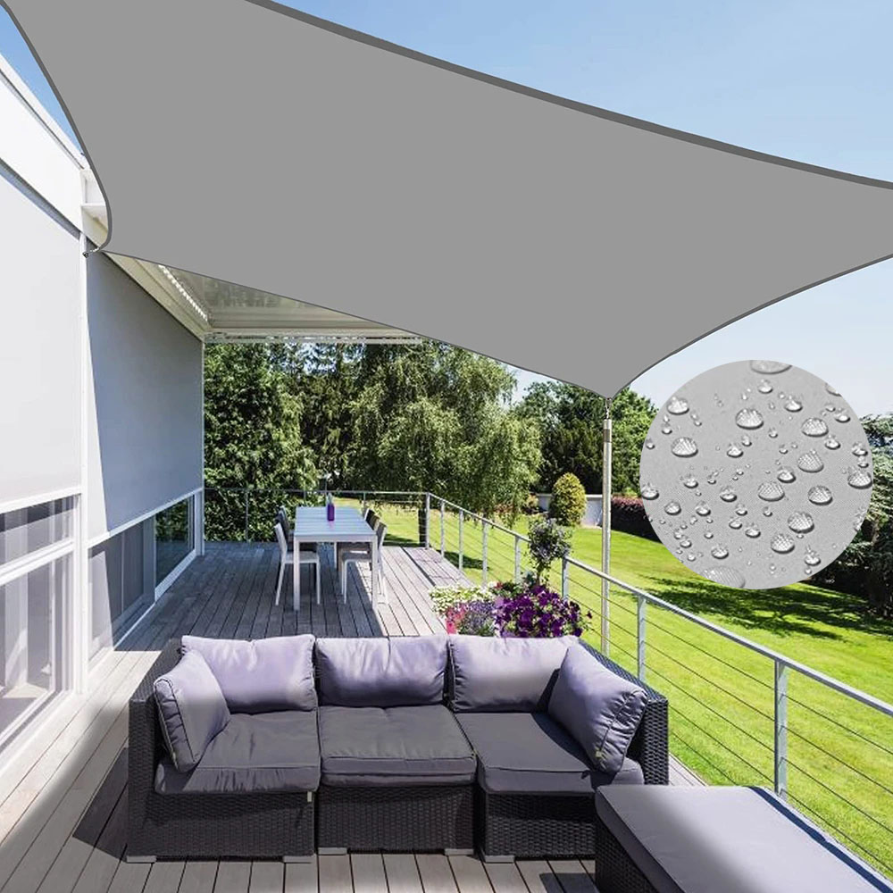 Outdoor-Sonnensegel, 300D Polyester Wasserdichtes UV-Beständiges Vordach, Sonnenschutz für Terrasse, Carport, Hinterhof, Garten, etc.