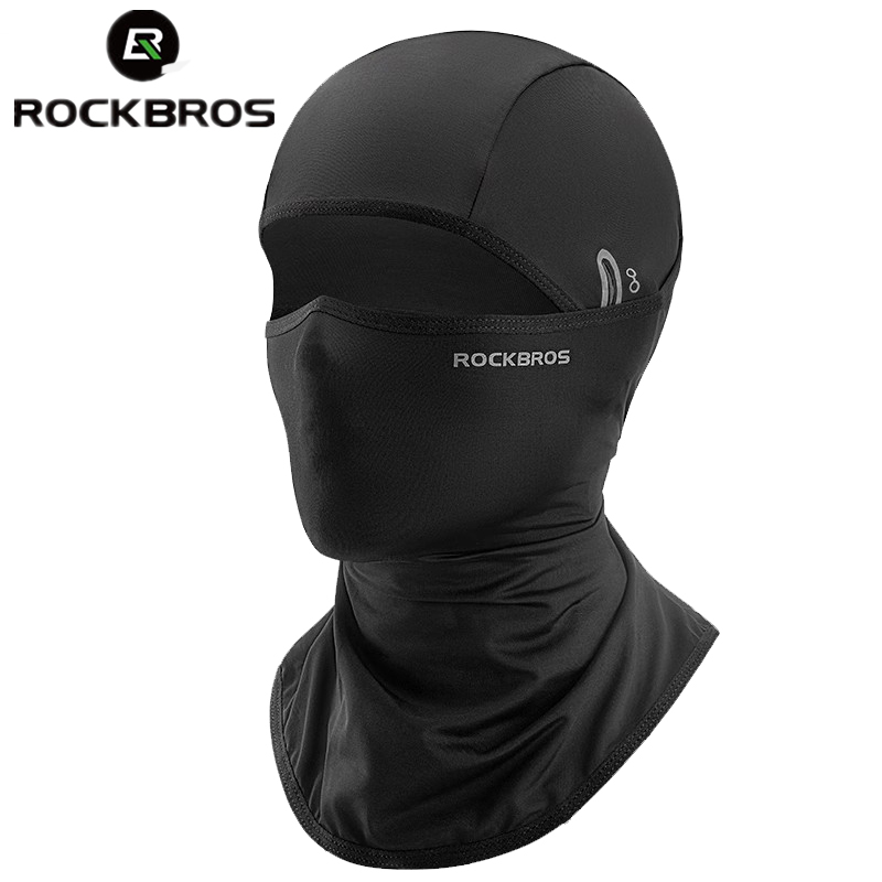 ROCKBROS ฤดูร้อนผ้าไหมน้ําแข็งขี่จักรยานหน้ากากหมวกป้องกันแสงแดดกลางแจ้งกีฬารถจักรยานยนต์เย็นเต็มใบหน้าหน้ากากจักรยานจักรยานผ้าพันคอหน้ากาก