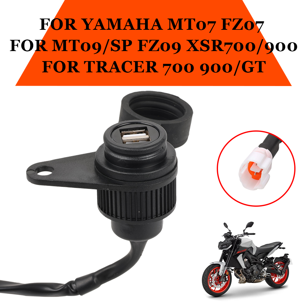 Tomada usb dc para motocicleta, para yamaha MT-07 MT-09 sp tracer 900 FZ-09 FZ-07 tracer xsr 700 12v dv kit conversor de saída adaptador usb
