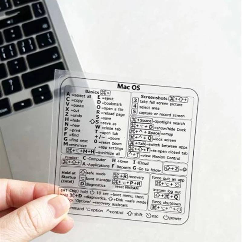 1 szt. ​ ​ Naklejki ze skrótami klawiszowymi do MacBooka - Zwiększ produktywność, łatwe zarządzanie aplikacjami, rozwiązywanie technicznych problemów dla laptopów Apple. ​ ​