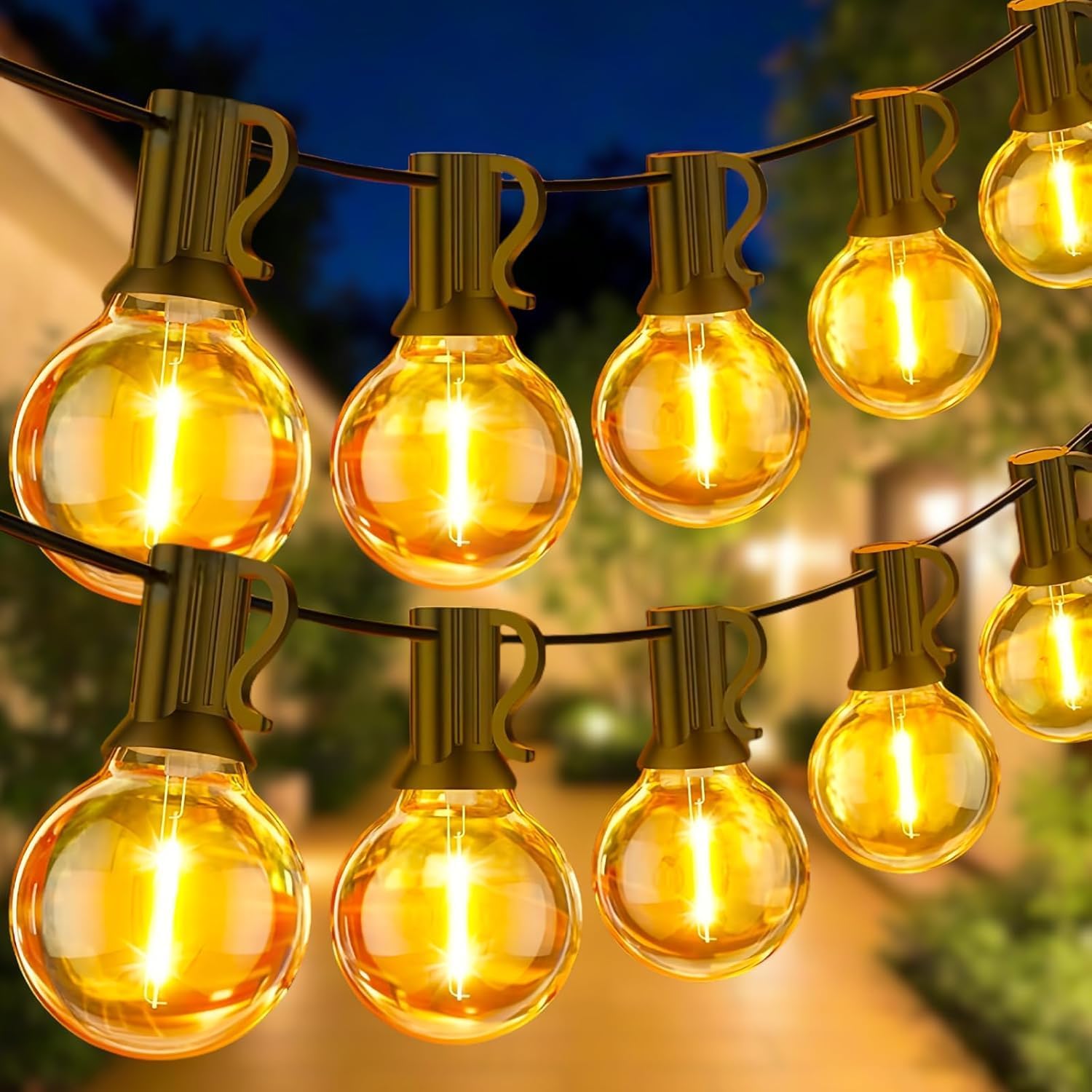 45M/30M/5M G40 LED Außen-Lichterkette mit Stecker, IP44 Bruchsichere Beleuchtung für Garten, Balkon, Party und Wege