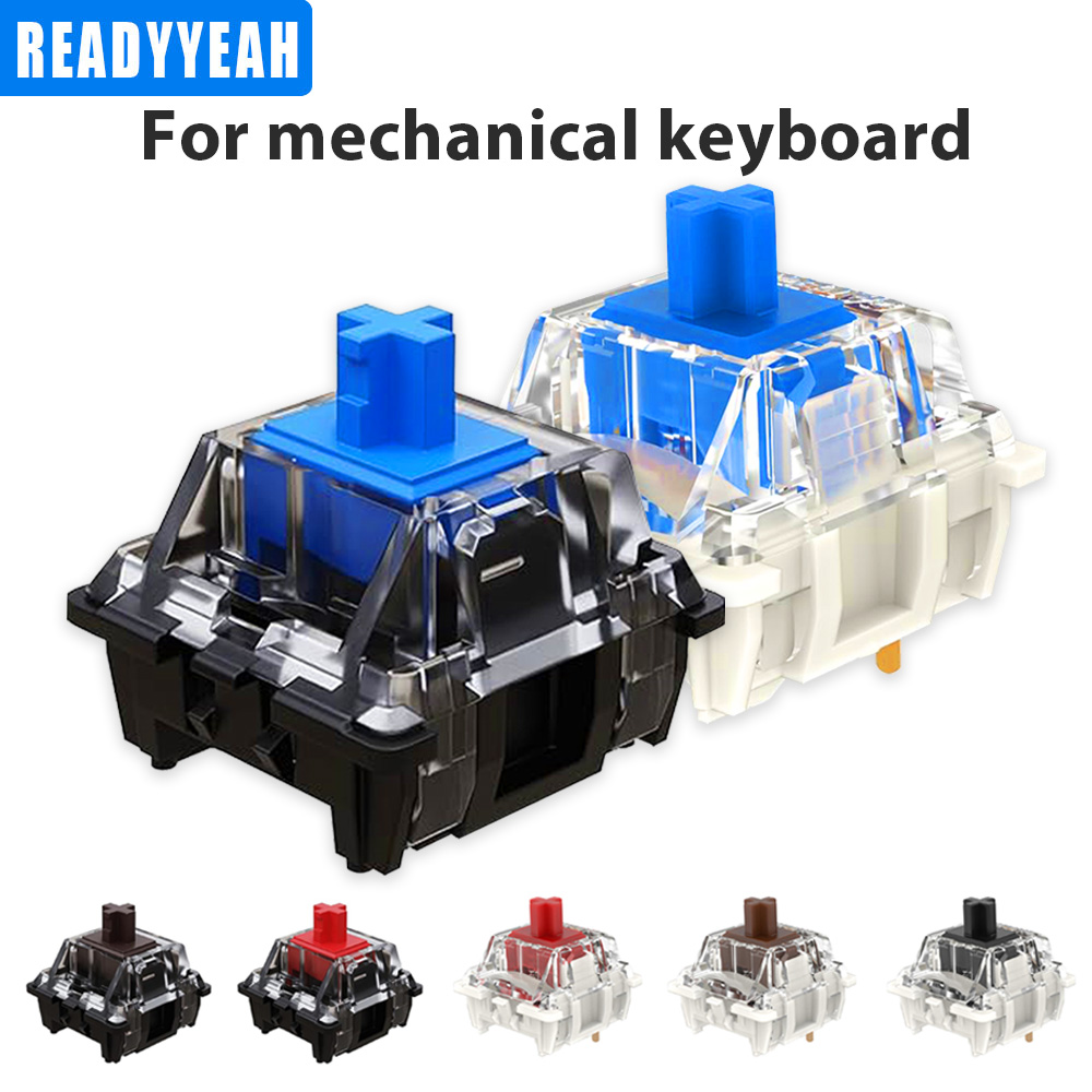Interruptor de teclado mecánico para videojuegos, accesorio suave con eje personalizado silencioso, de color rojo, azul, marrón y negro, de 1/5/10 piezas
