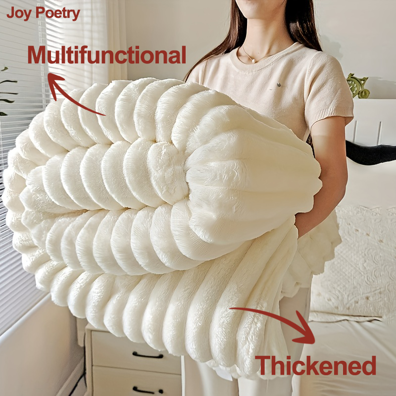 150/200CM Solid Color Thickened Wide Striped Blanket Multifunctional Children Bed Sheet Cover Blanket Kids Sofa Nap Blanket