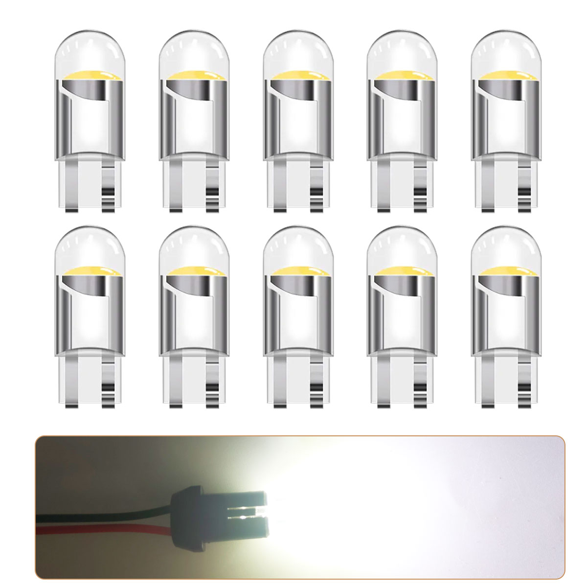 10 szt. 20 szt. Czerwone Żółte Białe W5W T10 WY5W 192 194 168 LED Żarówki Samochodowe do Lamp Samochodowych do Czytania, Świateł Poszerzających, Świateł Obrysowych i Kierunkowskazów