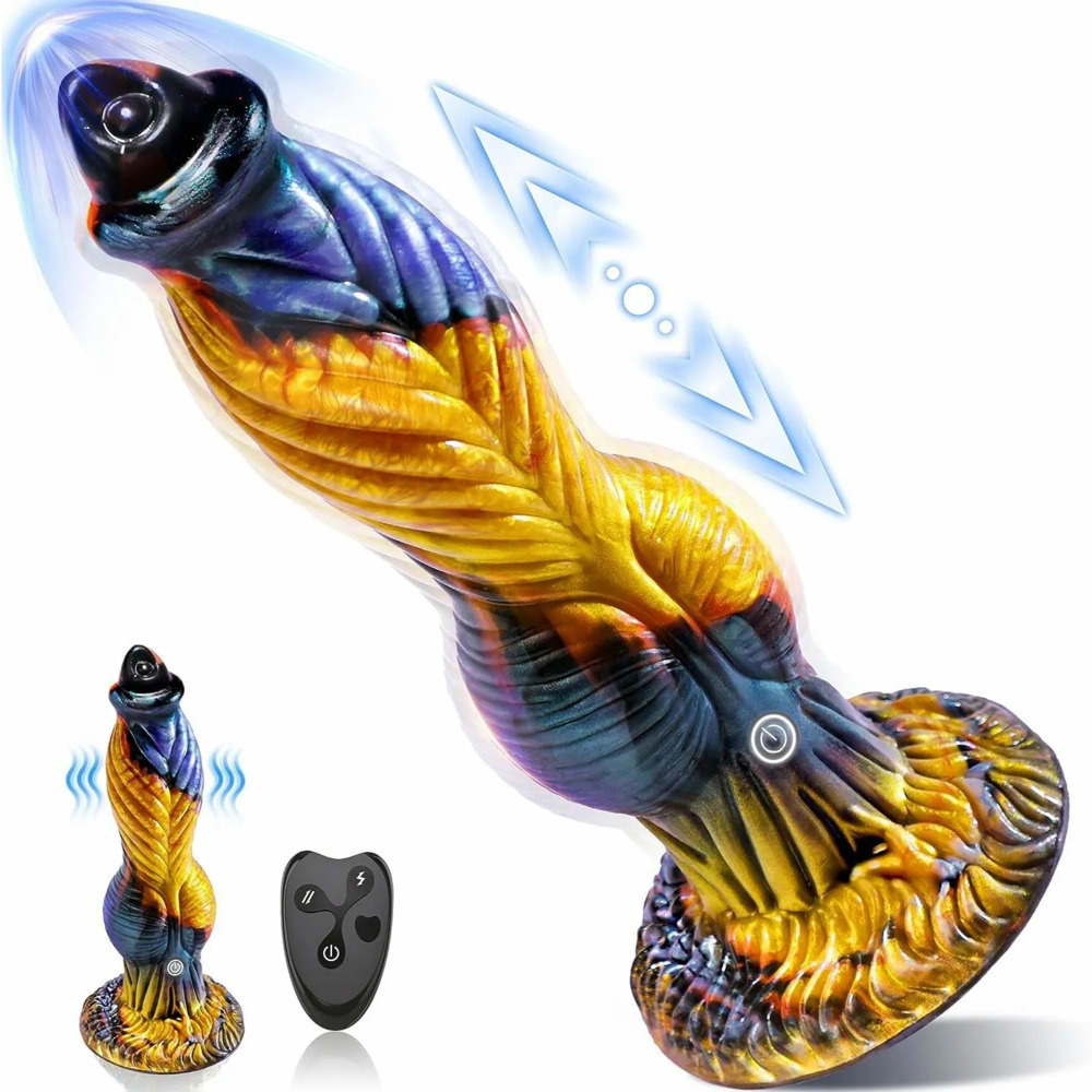 10 "สั่น dildo ใหญ่หนา G-Spot มอนสเตอร์อวัยวะเพศชายเซ็กซ์ทอยระยะไกล