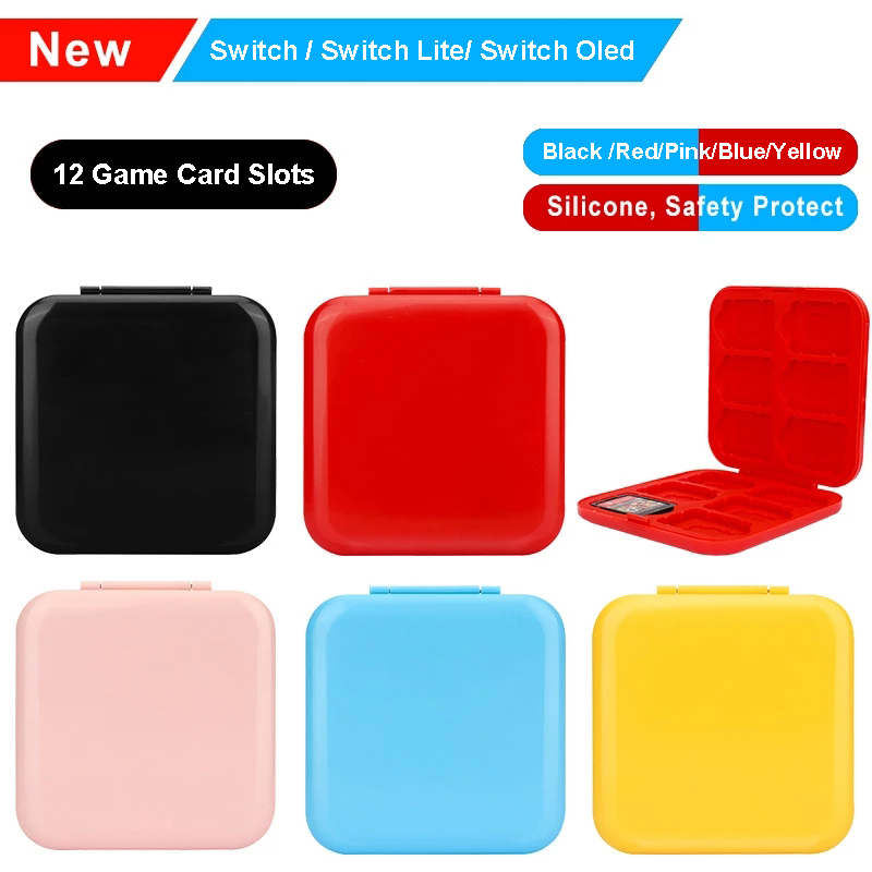 Kotak Casing Kartu Permainan 12 In 1 Saklar untuk Kotak Penyimpanan Portabel Nintendo Switch OLED NS Lite Tempat Kartu Penutup Pelindung Cangkang Keras