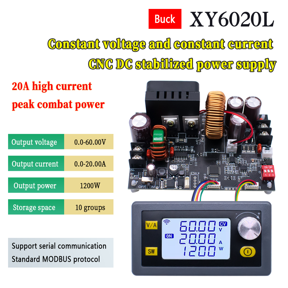Xy6020l 1200W Cnc Spanningsregelaar Voeding Dc Instelbaar Gestabiliseerd 20a Constante Spanning Constante Stroom Step-Down Module