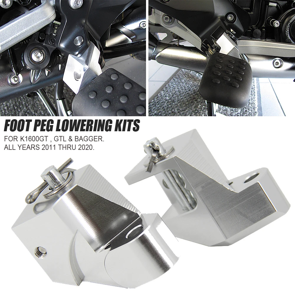 รถจักรยานยนต์อุปกรณ์เสริม Driver เท้าลดชุดสำหรับ BMW K1600GT K1600GTL K1600Bagger 2011-2020 2019 2018 2021ต่ำกว่า1.5"