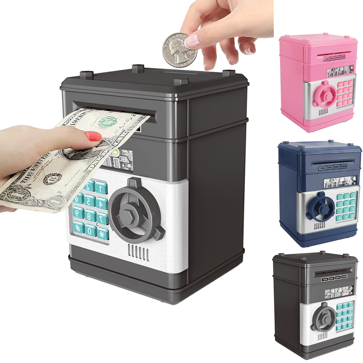 Kinder-Spardose, elektronisches Passwort, Sparschwein, Mini-ATM-Geldmünze, Spardose für Kinder, Geburtstagsspielzeug für Kinder, ATM-Bank-Box