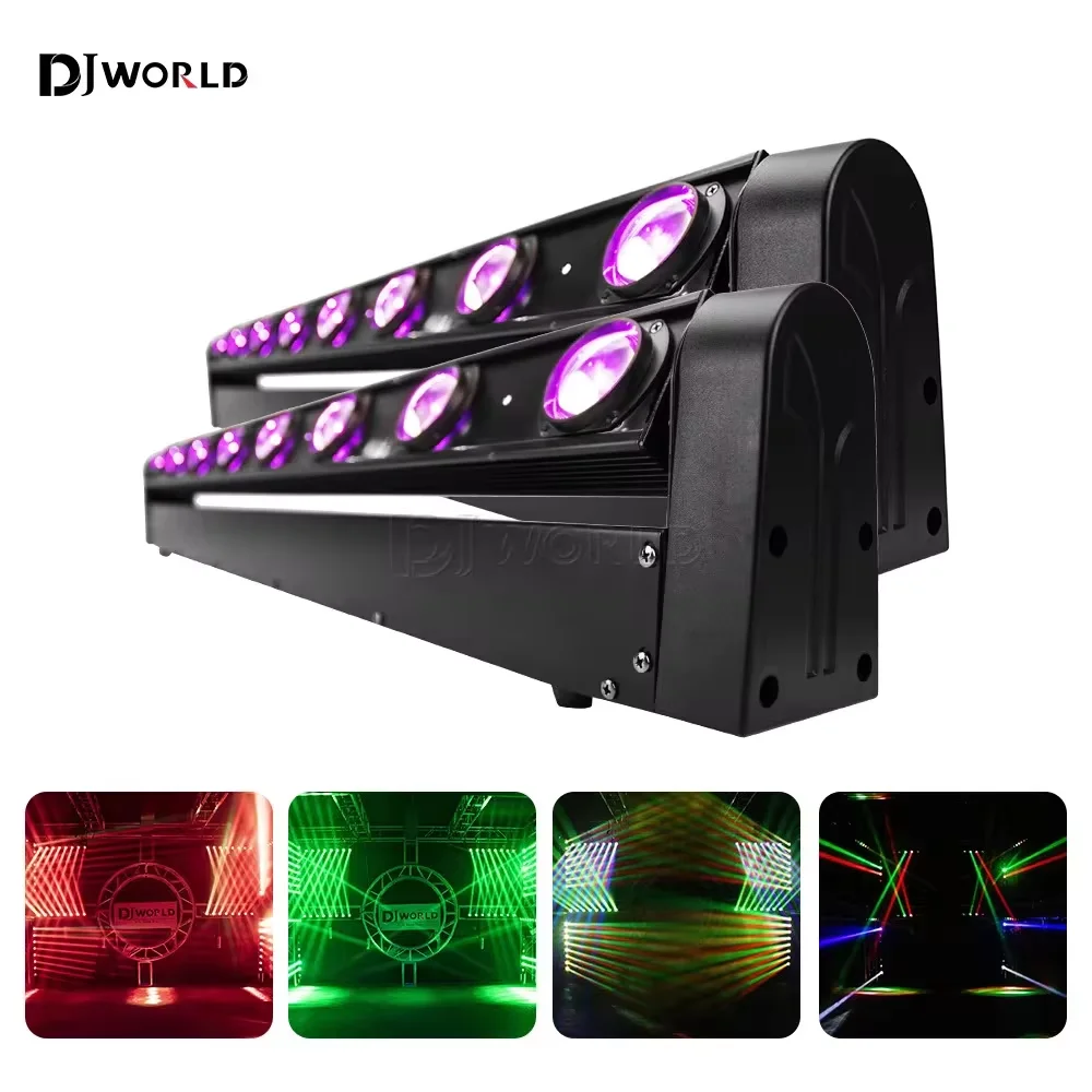 Barre de faisceau LED 8x12w, 2 pièces, lumière à tête mobile 9/38DMX, roue chaude rotative infinie RGBW 4 en 1, effet de course pour DJ Disco Party Stage