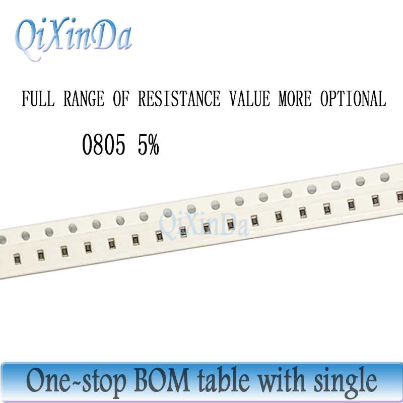 100 STKS 0805 SMD 5% Weerstand 0R-10M 0.1R 0.12R 0.43R 1R 4.7R 10R 15R 36R 1 K 10 K 62 K 75 K 100 K 220 K 470 K 750 K 1 M 4.7 M 9.1 M