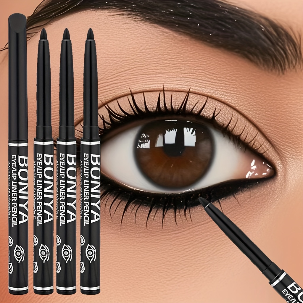 3 Stück/seidiger schwarzbrauner Eyeliner, glatt, wasserdicht und schweißfest, langlebig
