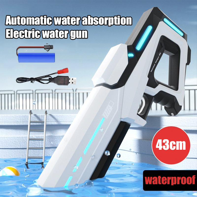 Elektrische Wasserpistolen für Erwachsene, leistungsstarke Spritzpistolen mit automatischer Wasseraufnahme, Wasserblaster, Sommer-Outdoor-Strandspielzeug für Jungen, Kindergeschenk