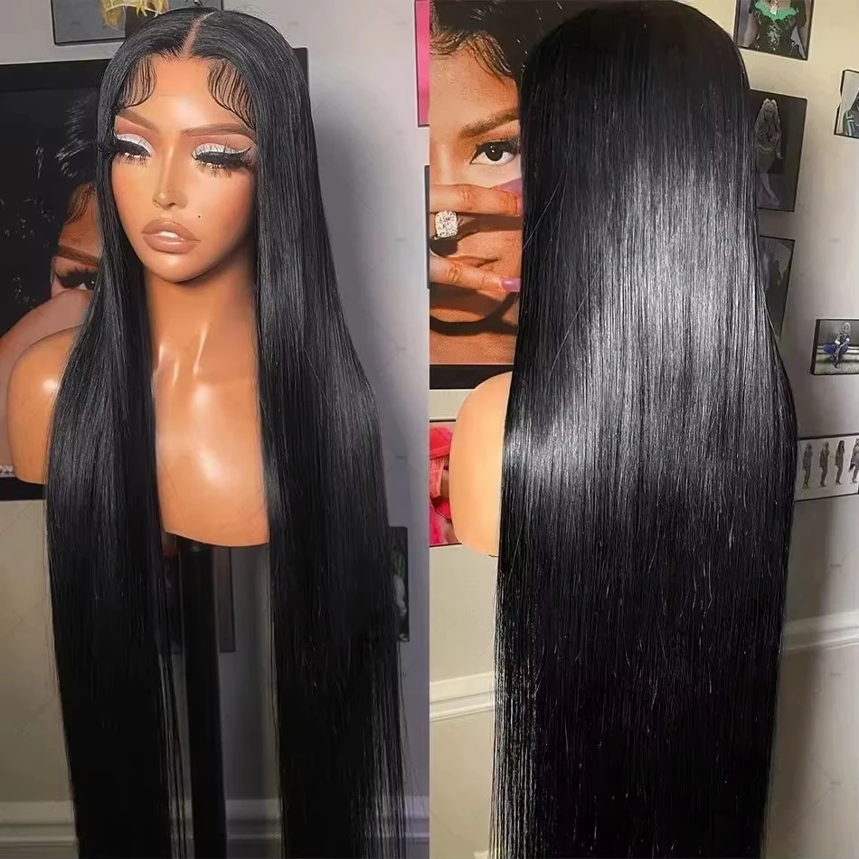 40 Inch Straight Lace Front Wigs Human Hair 13X6 Hd Lace Frontal Wig 13X4 Bone Straight Human Hair Wig Glueless 5x5 Straight Closure Wig