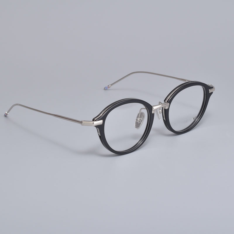 การออกแบบแบรนด์ Vintage กรอบแว่นตาผู้หญิงคุณภาพสูง Handmade แว่นตาผู้ชาย Retro อินเทรนด์โลหะผสม Acetate แว่นตา