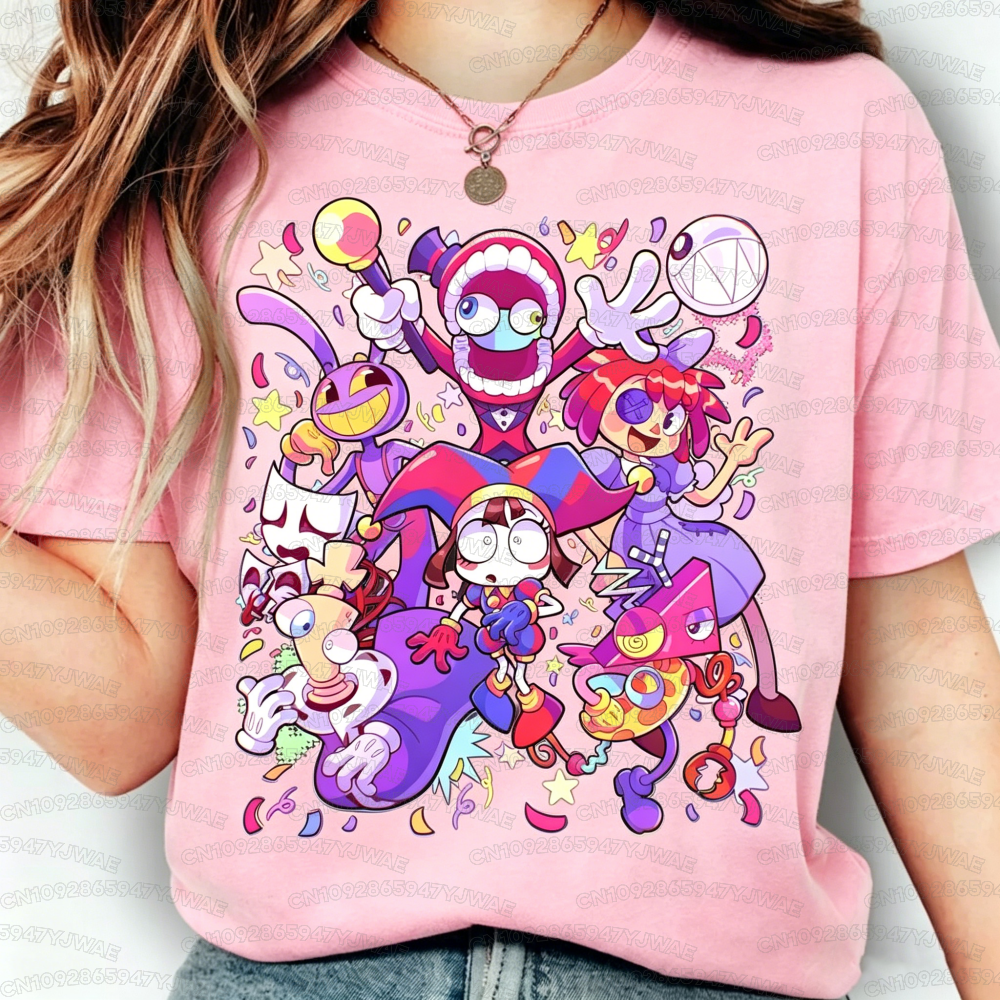 The Amazing Digital Circus T-shirt da donna e da uomo a maniche corte in cotone estivo Y2K, abbigliamento alla moda, comodo e casual