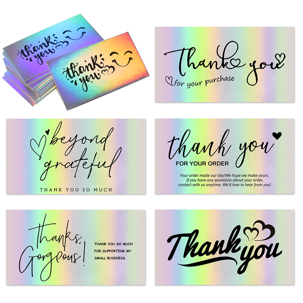 Tarjetas de agradecimiento para pequeñas empresas, papel láser colorido, gracias por su pedido, tarjetas "eyond Grateful", 10-50 Uds.