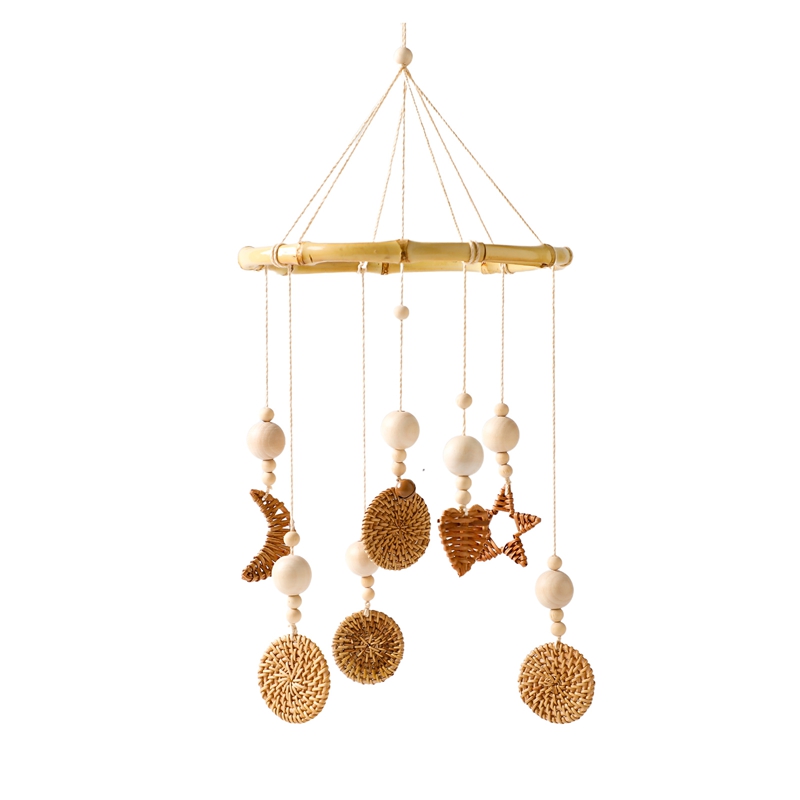 Baby Rattle Toy 0-12 Months Wooden Vine Woven Mobile On The Bed Hanging Rattles Toy Holder Bracket Infant Crib Boy Girl Toy Gift
