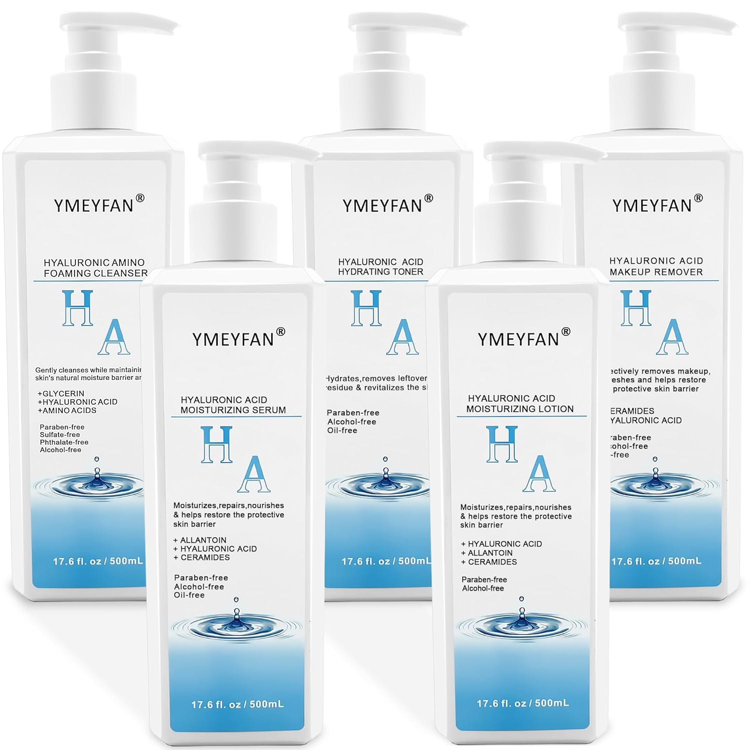 Profesjonalny zestaw do pielęgnacji skóry z kwasem hialuronowym 5 w 17,6 Fl oz Idealny do salonów SPAs Do użytku domowego Esthetician Produkty do pielęgnacji skóry twarzy