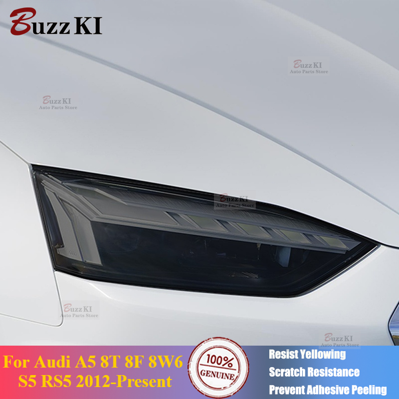 Voor Audi A5 8T 8F 8W6 S5 RS5 2012-Present Accessoires 2 Stuks Auto Koplamp Beschermfolie vinyl Transparant Zwart TPU Sticker
