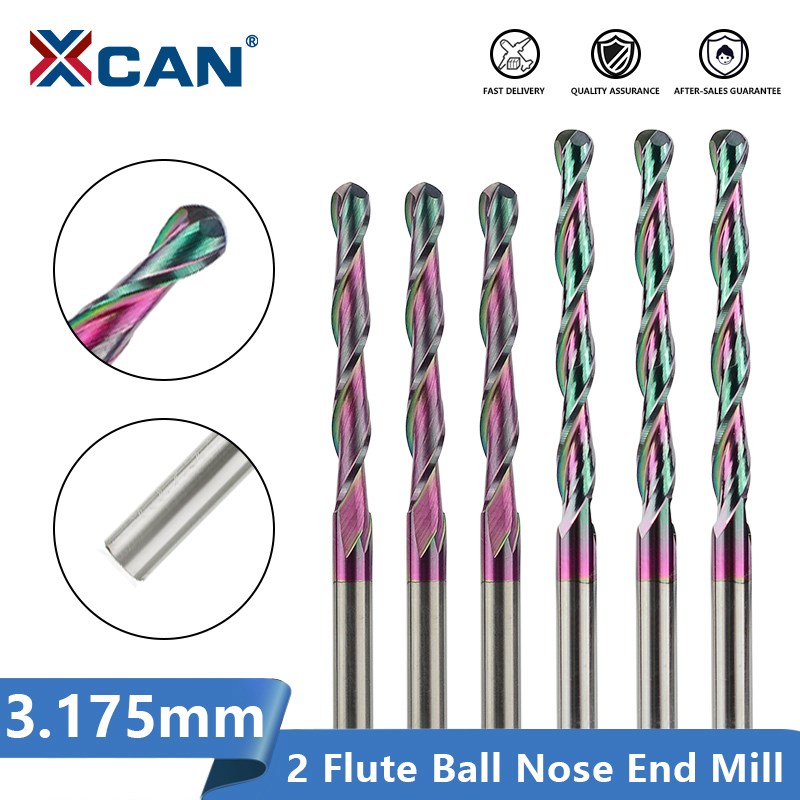 XCAN – fraise en carbure à 2 cannelures, Super revêtement, pour couper l'aluminium, tige de 3.175mm