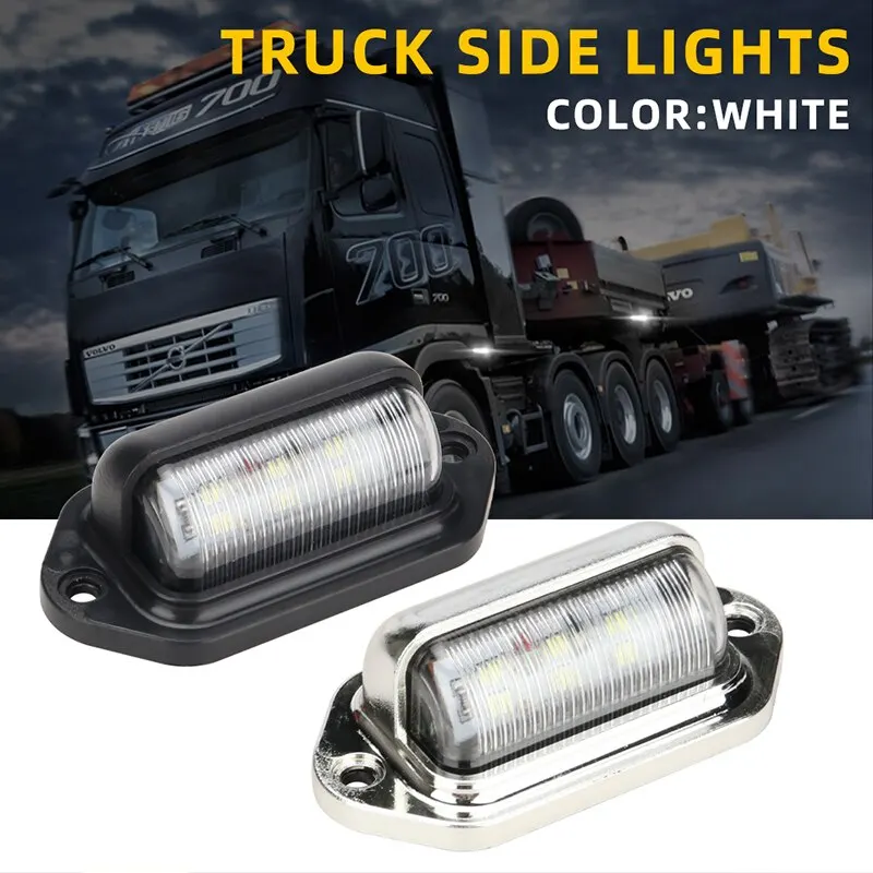 2pcs รถบรรทุก Side MARKER ไฟ 6 หลอดไฟ LED 12V 24V สําหรับ SUV รถบรรทุกรถพ่วง Van แท็กขั้นตอนโคมไฟรถจักรยานยนต์สัญญาณ Universal