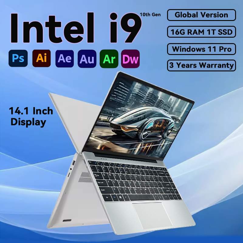 Portátil para juegos Intel Core i9-10980hk de 14,1 pulgadas con Windows 11, 16 GB de RAM, 1/2 TB de SSD M.2, portátil para juegos 4K HD