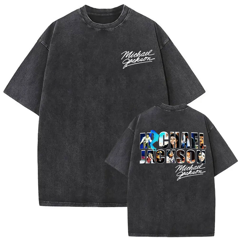 King of Pop Michael Jackson Album Cover T Shirts Men Women Fashion Classic Cool T-shirt Casual Vintage Washed T Shirt Streetwear