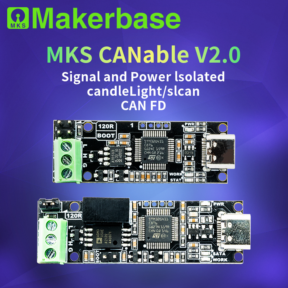 Makerbase CANable 2,0 USB a CAN adaptador analizador CANFD slcan SocketCAN CANdleLight klipper