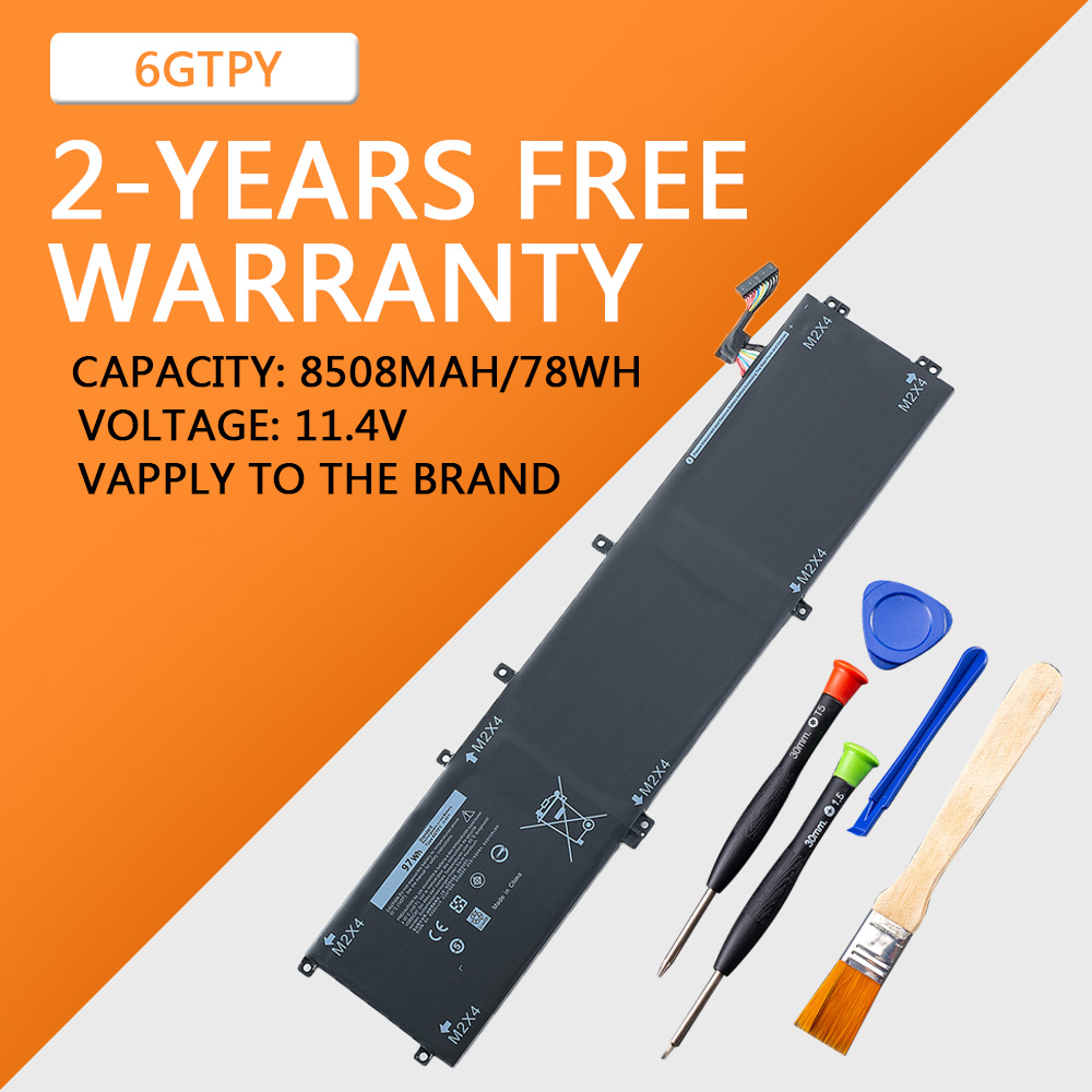 6GTPY H5H20 Laptop Battery For DELL XPS 15 9570 9560 7590 For DELL Precision 5520 5530 Series Notebook 11.4V 97WH