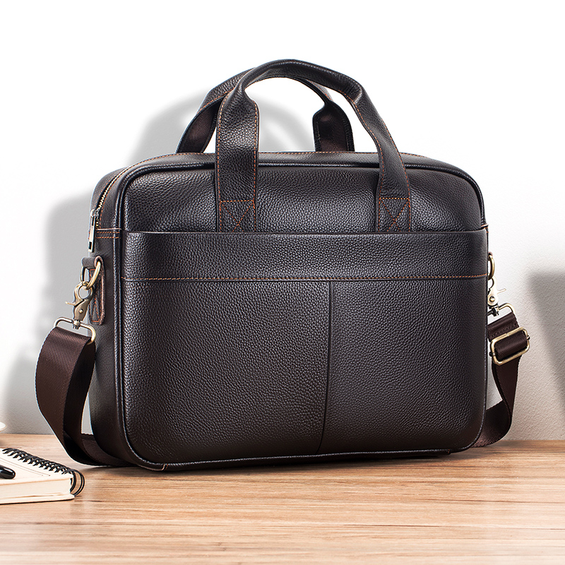 Bolsos vendedores calientes de los hombres, bolsos de cuero, maletín de piel de vaca de la capa superior de los hombres, bolso de archivo de la computadora de 14 pulgadas