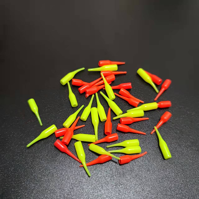 100 unids/lote flotador de pesca de goma cola de deriva 2/2, 5/3/3, 5mm frijoles y conectores llamativos para flotador de pesca Lightstick Bobber A391