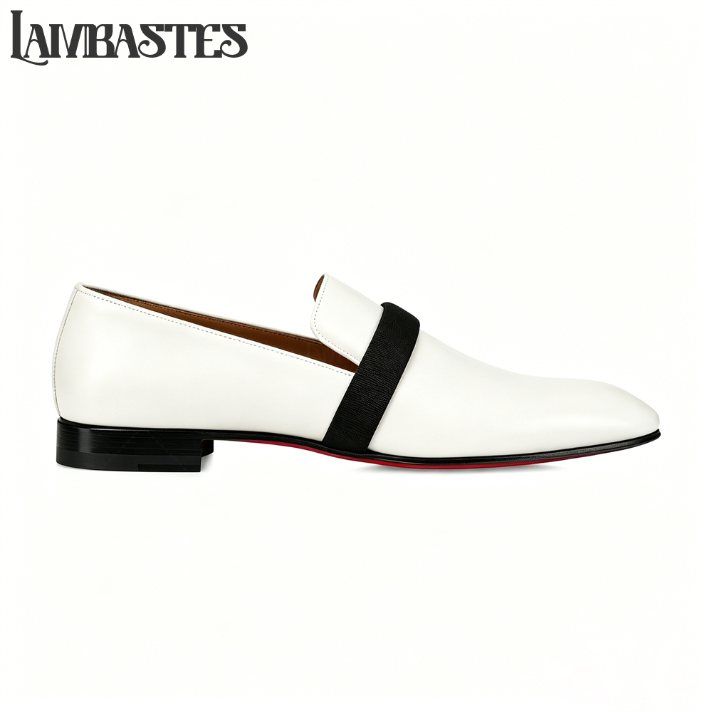 Men Patent Leather Loafers Handmade PU Leather Formal Dress Shoes Custom Color Wedding Party Slip on Business Casual Flat Shoes