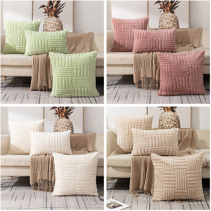 Poszewka na poduszkę Tkana pluszowa poszewka na poduszkę Sofa biurowa Poduszka pod talię Poduszka pod głowę Luksusowe poduszki dekoracyjne 45x45cm na sofę