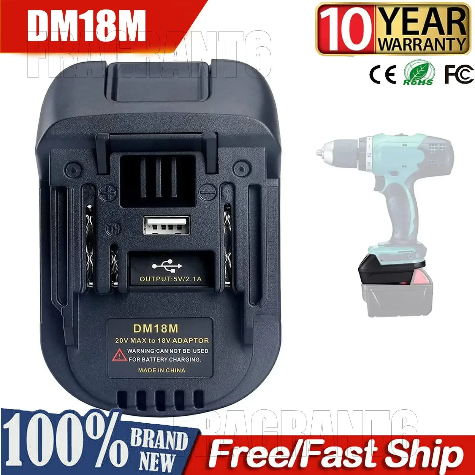 Convertisseur adaptateur de batterie DM18M pour Milwaukee, 18V pour Dewalt, 20V, convertisseur de batterie ion Eddie, Makita 18V, outils de batterie