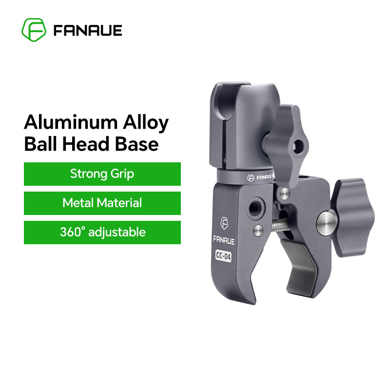 FANAUE – support de téléphone portable pour moto, pince de guidon, Base à tête sphérique, caméra de sport, démontage rapide, antivol