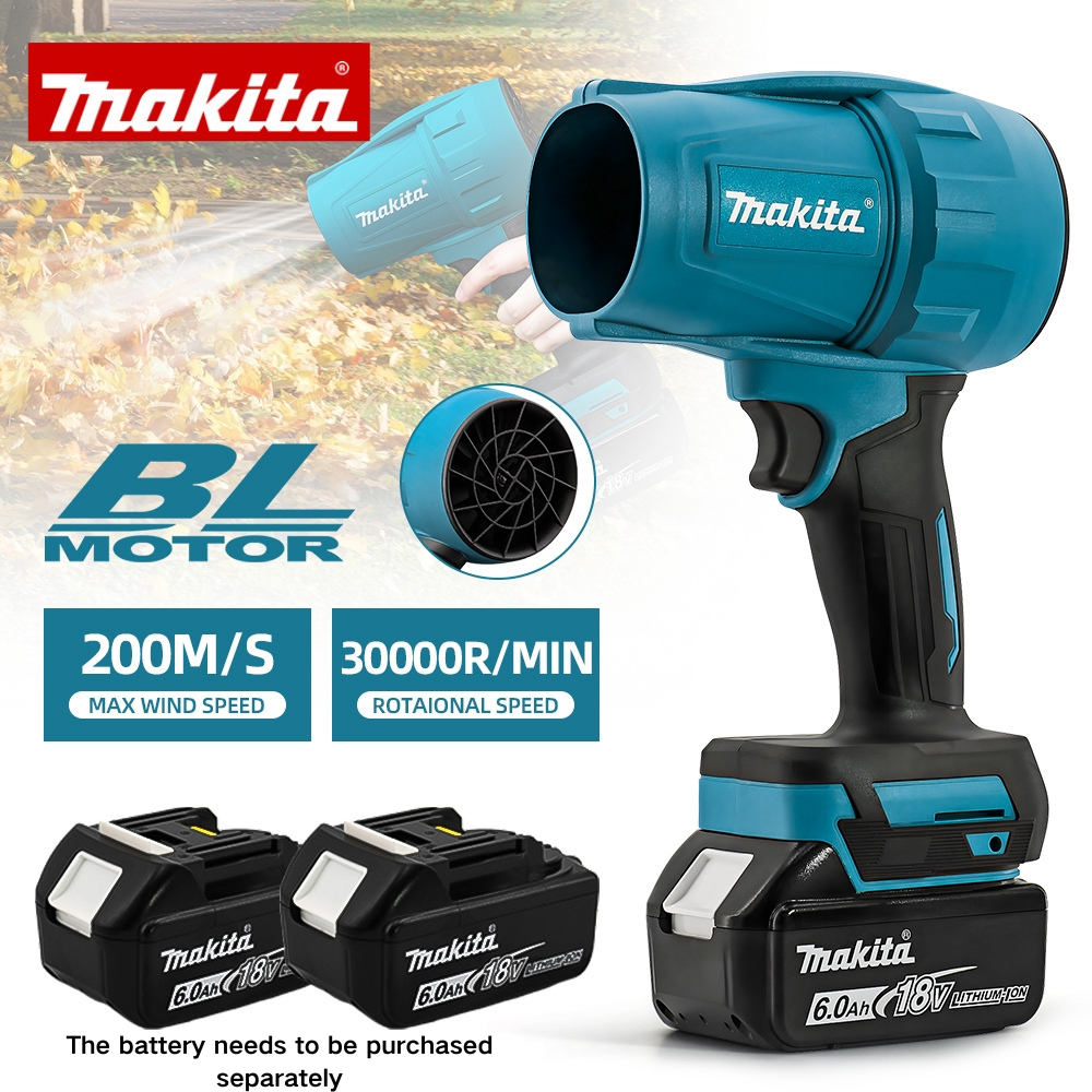 Makita 30000RPM Bezszczotkowy Elektryczny Turbo Dmuchawa Odkurzacz 200M/S Ręczne Narzędzie do Odkurzania Liści i Kurzu Kompatybilne z Akumulatorami Makita 18V