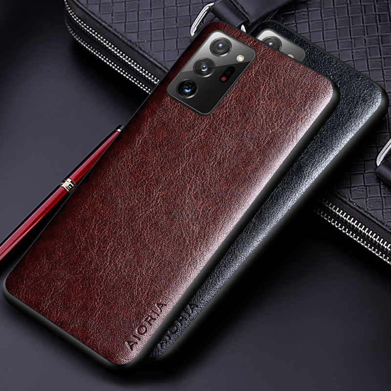 Custodia in pelle PU di lusso per Samsung Galaxy Note 20 10 9 Ultra Plus Lite Cover per telefono business design in tinta unita TPU morbido e PC rigido