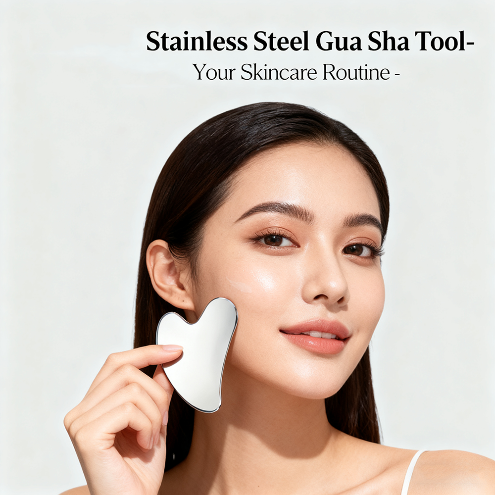 Raspador Gua Sha de Acero Inoxidable, Masajeador Facial para el Cuidado de la Piel, Masaje Corporal Completo para Cuello, Herramienta de Masaje SPA para Desintoxicación y Relajación