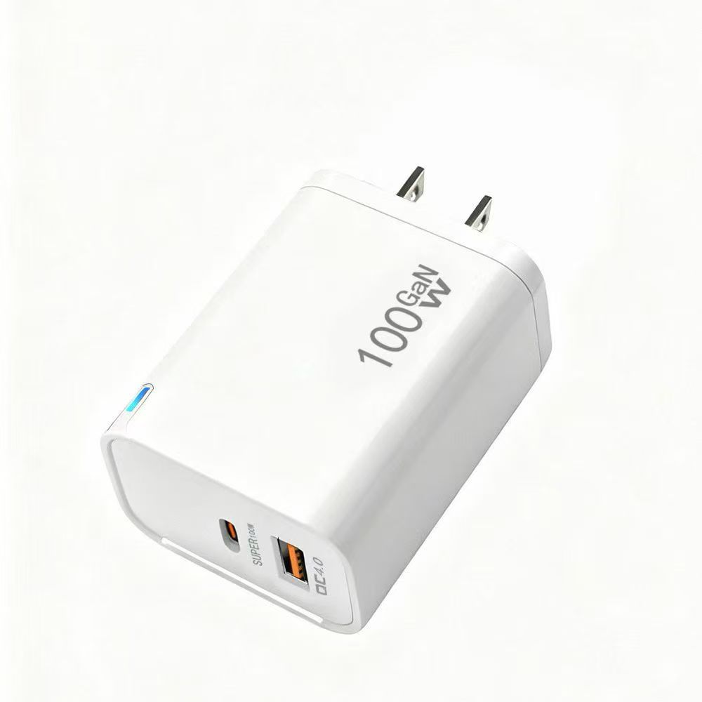 Зарядное устройство GaN USB-C + USB-A 100 Вт для MacBook Air, Samsung Galaxy, iPad Pro, телефонов 17/16/15 и других, внешний аккумулятор с быстрой зарядкой