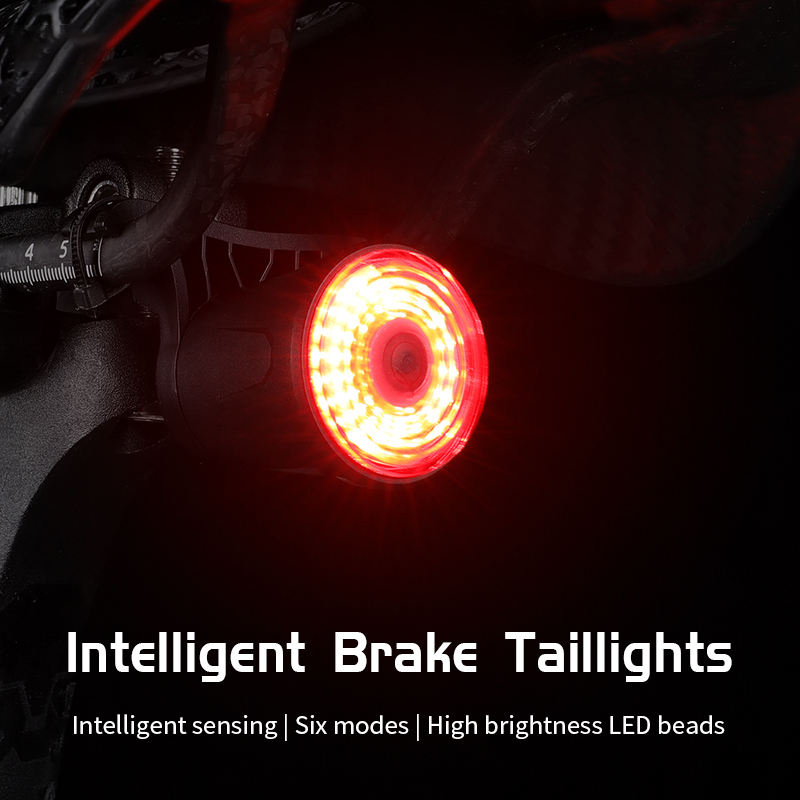 Enquêter arrière de frein intelligent pour vélo, étanche, aste par USB, ABS, ultraléger, VTT, 6 modes, détection de choc, lumière iodée