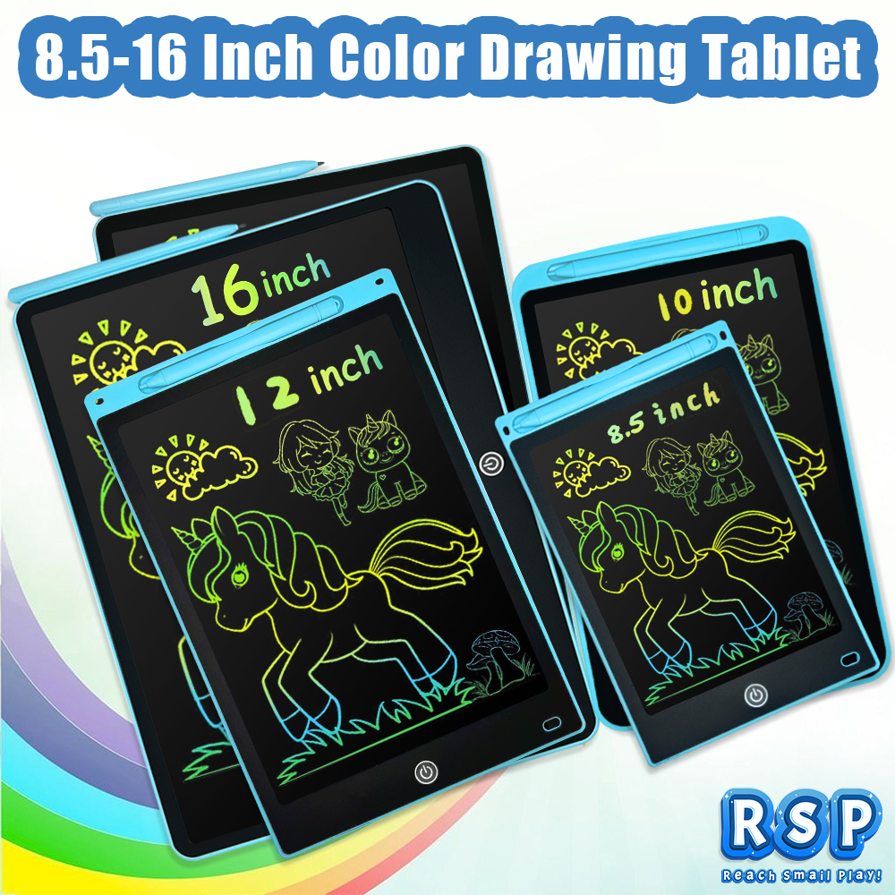 Tablet de Escrita LCD Colorido 16/12/10.5/8.5 Polegadas, Quadro de Desenho, Lousa Mágica, Presente de Dia das Crianças, Aniversário Infantil, Brinquedo de Viagem de Páscoa