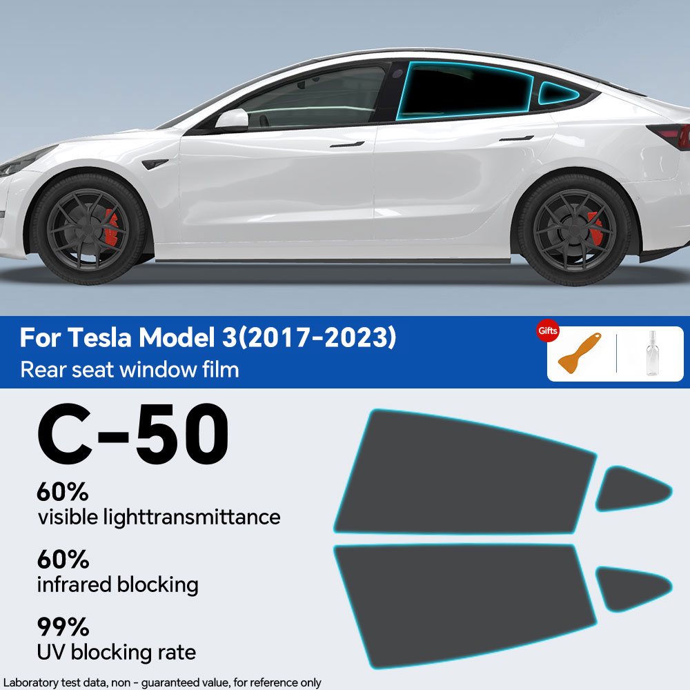 Film teinté prédécoupé pour vitres de voiture, pour Tesla Model 3 2020-2023. Films de protection UV solaires pour Tesla Model 3 Highland 2024.